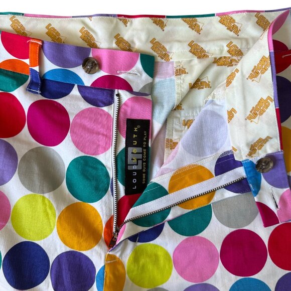 Size 38 Mens Loudmouth Fairway Disco Balls Heritage Dot Shorts 10" Inseam - Picture 2 of 8